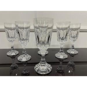 Baccarat - Assas Model 6 Crystal Water Glasses H: 19.5 Cm